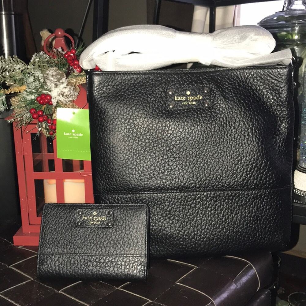 NWT Kate Spade Cora Blck WALET NOT INCLUDED capsule minimalist crossbody handbag - Picture 1 of 4